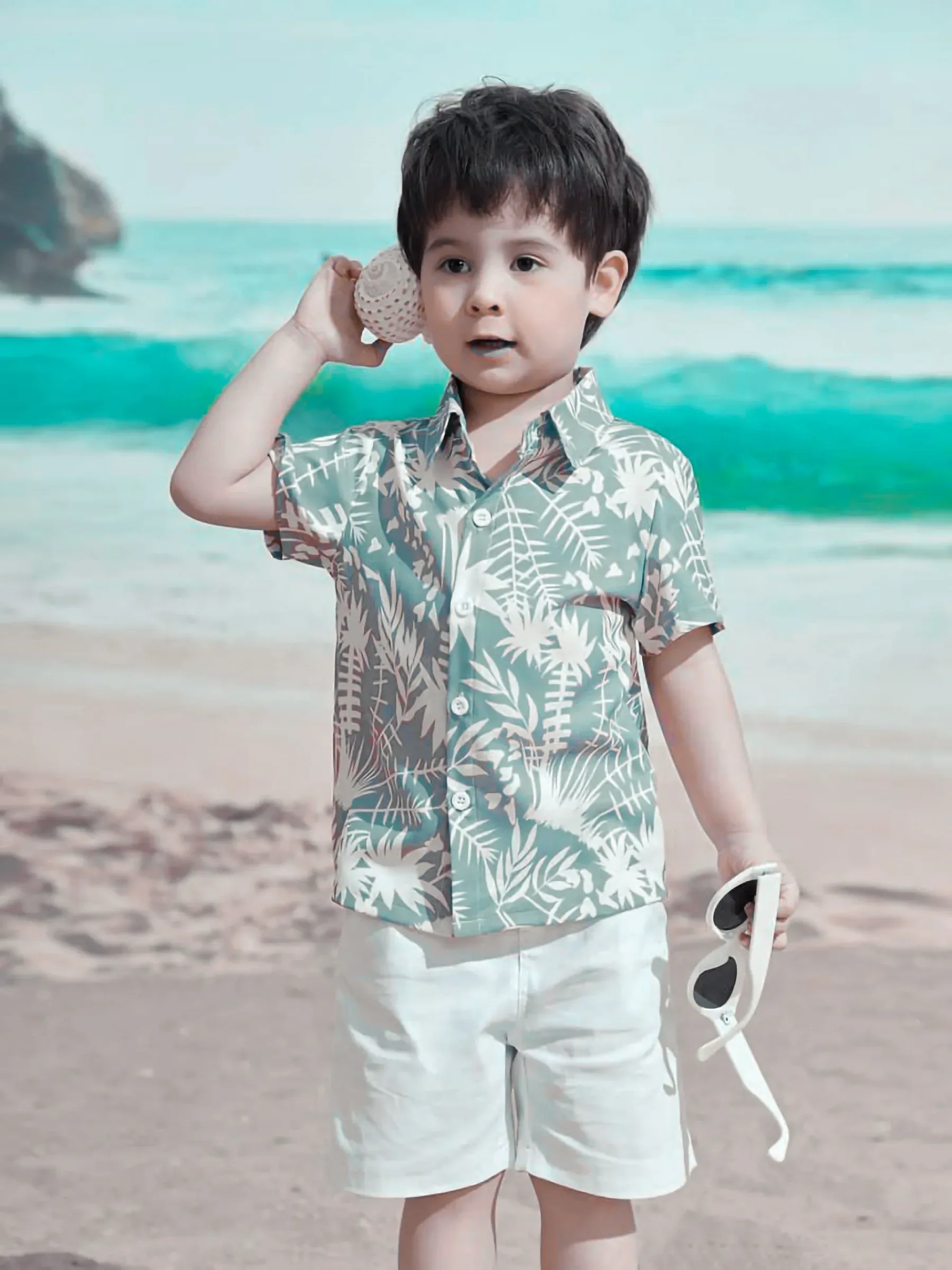 Premium Boys Tropical Printed Shirt & Shorts Set (প্রিমিয়াম বয়েজ ট্রপিক্যাল প্রিন্টেড শার্ট ও শর্টস প্যান্ট সেট)