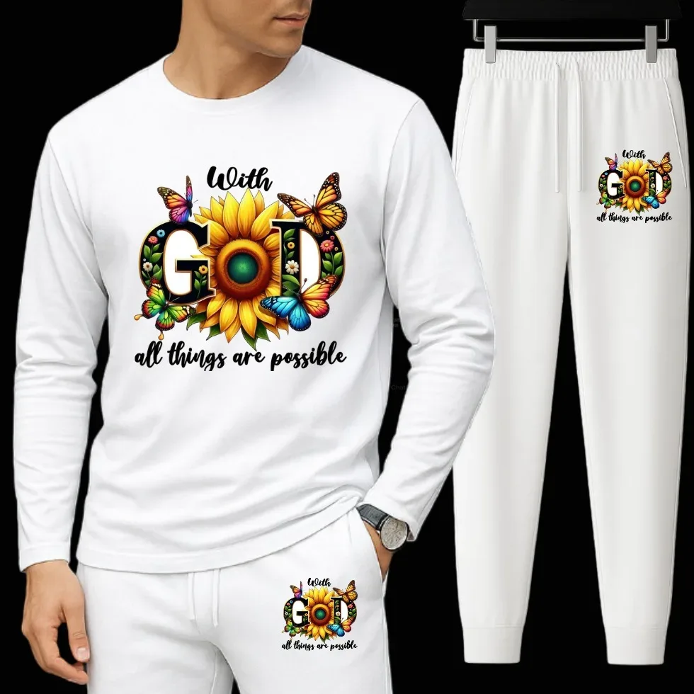 Premium Long Sleeve Drop Shoulder T-Shirt & Trouser Set