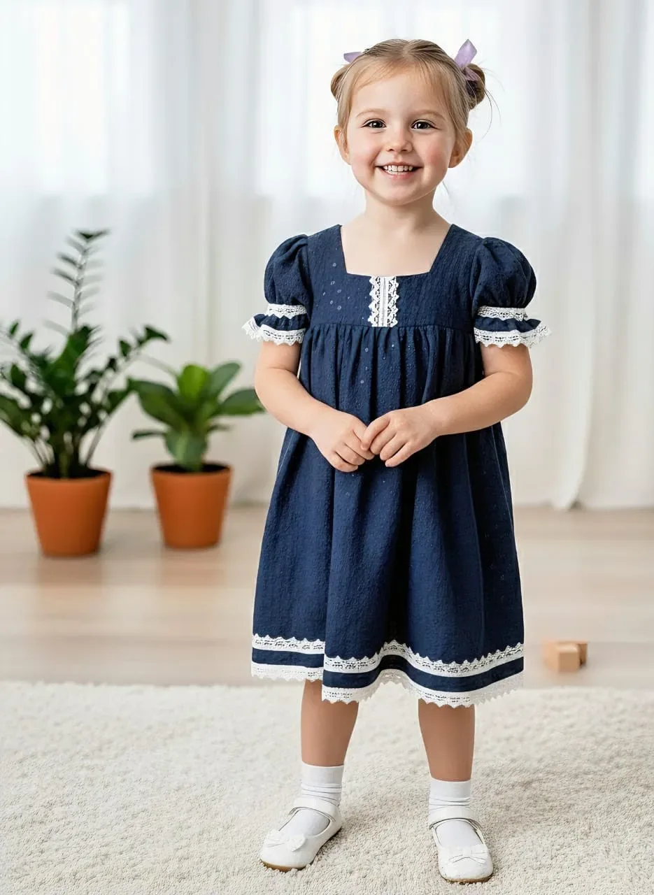 Little Ruby Princess Frock - Premium China Fabric Baby Girl Dress (লিটল রুবি প্রিন্সেস ফ্রক)