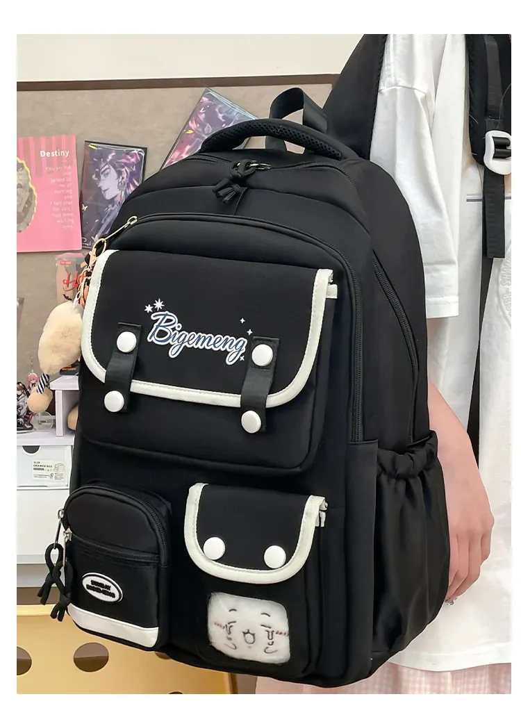 Versatile Student Backpack Schoolbag with Doll