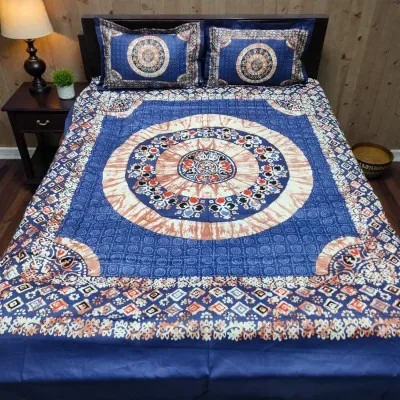 Premium Panel Cotton Bedsheet with 2 Pillow Covers (King Size)