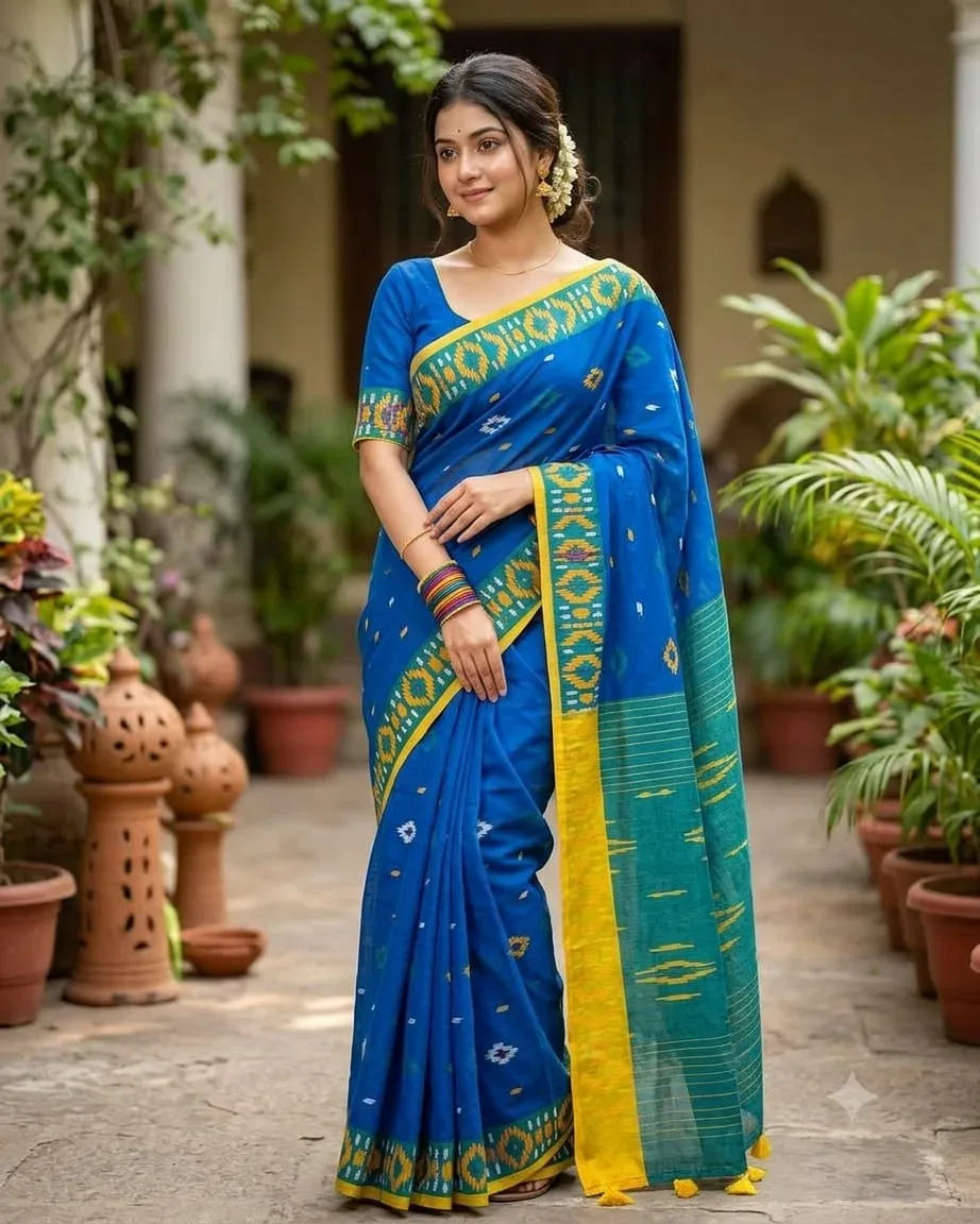 Premium Chanderi Silk Digital Print Saree (Without Blouse Piece)